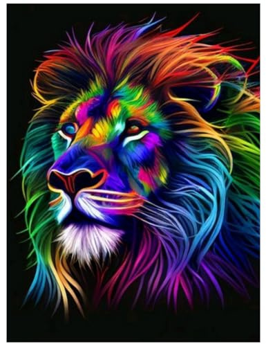 Daisen Art Löwe Diamond Painting Erwachsene, Tiere Diamant Painting Bilder, 5D Diamond Painting Set Löwe, Geeignet als Wanddekoration für Zuhause 30x40cm