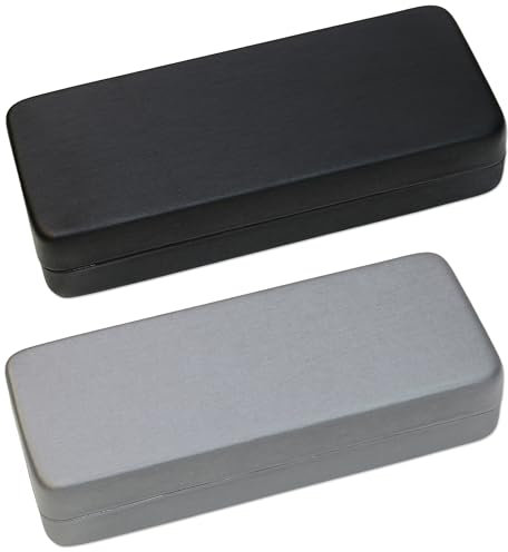 2 Pack Glasses Case,Glasses Case for Women Men, Glasses Cases Hard Shell with Silky Texture,Spectacle Cases,Glass Cases for Men Women Travel Study Work,Sunglasses Case