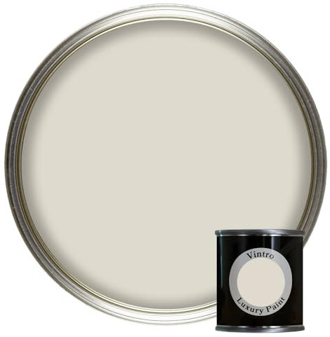 Vintro Paint | Cream Luxury Matt Emulsion | Paint Tester Pot | Smooth Chalky Finish | Multi Surface Paint | for Walls, Ceilings, Wood and Metal | 125ml (Cream/Hint of Grey - Yorkshire Stone)
