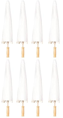 Poggapp - Sombrilla de papel de 8 piezas, paraguas de boda, favor de fiesta, 60 cm, paraguas de bambú para centros de mesa de ducha nupcial, accesorios de fotos