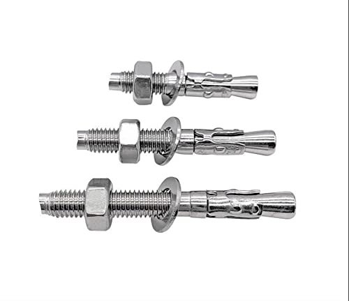 JNHGSHUAISDF Spreizdübel Spreizbolzen, Ankerbolzen, 5 Stück M650/60/70/80/100 mm 304 Edelstahl Autoreparaturschraube Keil Beton Hor Aufzugsbolzen E