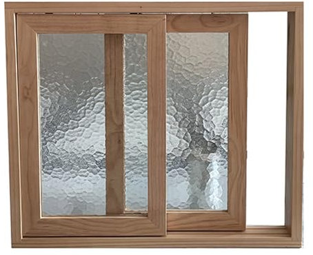 Fenster Window Kellerfenster Schiebefenster Scheune Schuppen Schiebefenster Mit Fallenschloss, Wasserrippel-Stil Gehärtetes Glas, Holzrahmen, 125 120 115 110 105 100 95 90 85 80 Cm(WxH 34x20in/85x50cm