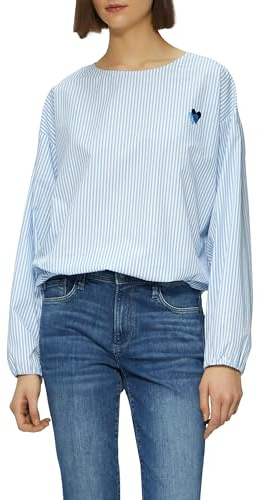 s.Oliver Oversized Baumwollbluse mit Herz-Stickerei