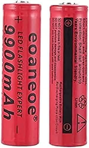ZWDCVFGK Batteria al Litio Appuntita Ricaricabile 3.7V 9900 mAh, per campanelli, fari, torce