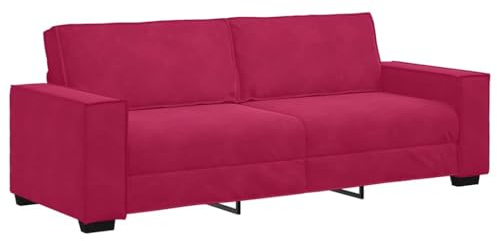 vidaXL 3-sitssoffa vinröd 220x78x84 cm sammet