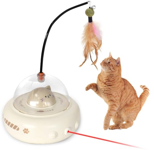 Colexy Automatisches Spielzeug Katze, Elektronisches Katzenspielzeug, Interactive Cat Toy, Katzen Spielzeug, Katzenspiel Mit Sensor, Katzenspielzeug Selbst Einschalten, USB-Aufladbar, 360°Rotation