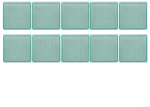 10 Stück grüne FR4-Leiterplatten, zum Experimentieren mit LEDs, Sensoren und ICs