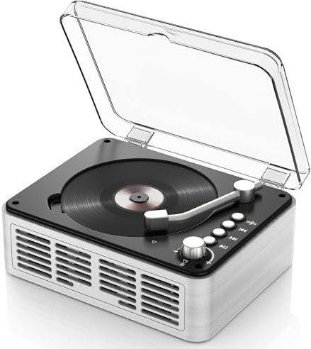 Tragbarer Bluetooth CD Player mit Fernbedienung - Timzeit Weiße Retro CD Spieler mit HiFi-Sound Lautsprecher A-B Wiedergabe für Kinder FM-Radio Unterstützung Kopfhöreranschluss USB/AUX für zu Hause