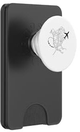 North America Floral Continent Heart Airplane Trip Adventure PopSockets PopWallet for MagSafe
