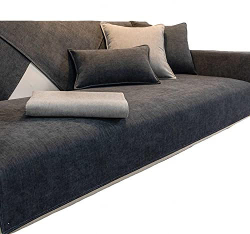 ITETONE Sofa Slipcover Corner Sofa Cover L Shape Sofa Cover Corner Shape Couch Cover 3/2/1/4 Seater Sofa Protector Anti-slip Reversible Quilted Corner Slipcovers Washable,DarkGrey-pillowcase（30x50cm）