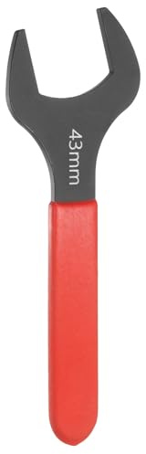 sourcing map Single Open End Wrench,43mm Metric,15 Degree Offset Angle | U-Shaped Open Ended Spanner Small Flat Head Blackening Wrench w/ Red Shank,for Automotive Repair Furniture Assembly