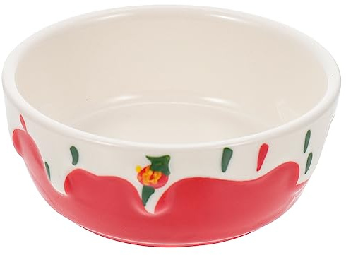 WEKAMOS Hamster Food Dish Rat Feed Bowl Ceramic Pet Bowl Sturdy Easy to Clean Premium Ceramic Material 9 X 9 X 3.5 CM for Small Animal Cage Use