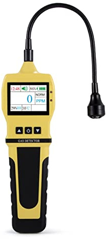 Gas Detector, 0-10000 PPM Professional Gas Leak Detector/Gooseneck CH4 Natural Coal Flammable Combustible Gas Fast Analyzer Sensor 4 Alarm(Digital Display)
