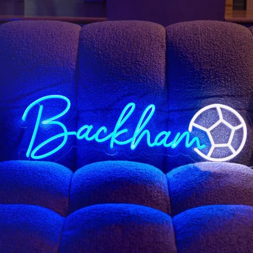 Custom Name Neon Sign Personalized Football Neon Light for Wall Decor, Customizable Led Light Up Signs for Kids Boys Girls Bedroom Birthday Party Man Cave Bar Club Football Fans Gifts