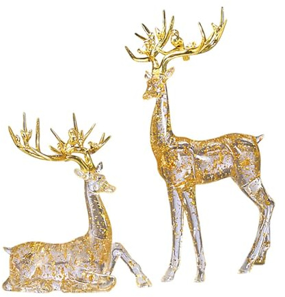 BOKIOESDE 2-pack/parti Hjortstatyer Kollektion Nordisk Renpar Figurer För