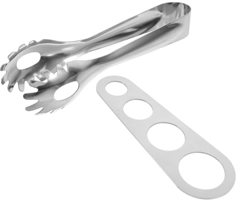 MOLUCKFU Pince à Spaghetti en Acier Inoxydable, Set de 3 Pinces Multifonctions Outil de Mesure Précis, Poignée Ergonomique, Ustensile Cuisine pour Pâtes Italiennes et Portions Contrôlées,