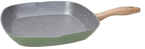 Tognana Sage Stone, Grill Quadra con manico fisso 28 x 28 cm, alluminio, verde