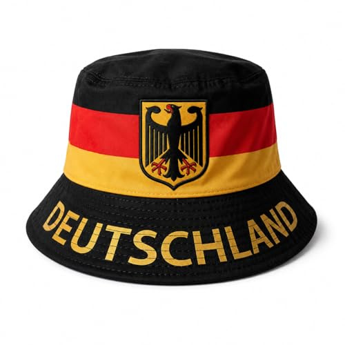 TrendandStylez Fischerhut mit Flagge & Wappen | Fanartikel Bucket Hat für EM, WM & Festival | Faltbarer Sommer Anglerhut & Sonnenhut für Damen & Herren | Länderspiel Fan-Outfit
