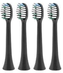 Tetes de brosse adultes, compatible avec Sarmocare, S100 | Tetes a poils souples a clipser avec manche plastique pour remplacement quotidien adulte(Black-4)
