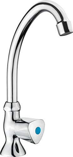 Cornat Standventil Lisa - Verchromter Messingkörper - Zur Standmontage in Gäste-WC & Keller - Hoher Auslauf - Geräuscharmer Luftsprudler / Kaltwasserhahn / Wandarmatur / Eingriffarmatur / LI91