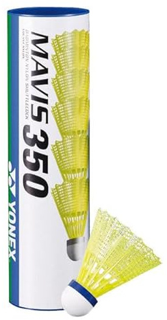 YONEX Mavis 350 Nylon Gelb Speed (blau) Badmintonshuttles 6er Pack
