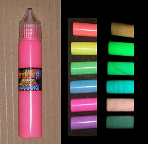cglowz Tag Neon UV Reactive fluoreszierend Glow in the Dark Farbe – 30 ml Pen gelb