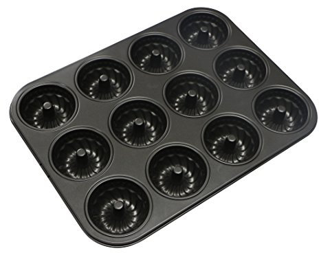 webake Molde Bizcocho para Savarin Antiadherente Redondo 12 cavidades Forma de Pastel para Horno ø7 cm