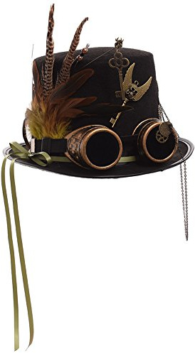 GRACEART Unisex Steam Punk Hat Goggles Top Hat