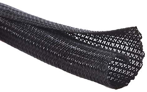 Alex Tech 25ft - 1/2 inch Cord Protector Wire Loom Tubing Cable Sleeve Split Sleeving For USB Cable Power Cord Audio Video Cable – Protect Cat From Chewing Cords - Black