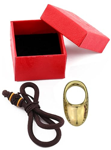 MILAEM Anneau de Pouce pour Le tir à l'arc avec Poignet en Laiton Traditionnel Fait à la Main pour la Pratique et Le tir (23#)