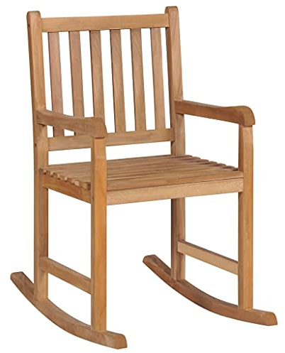 vidaXL Schaukelstuhl Massivholz Teak
