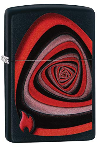 ZIPPO - Zippo Vortex Design - Color Image, Black Matte - Briquet Coupe-Vent, Rechargeable, dans Une boîte Cadeau de Haute qualité