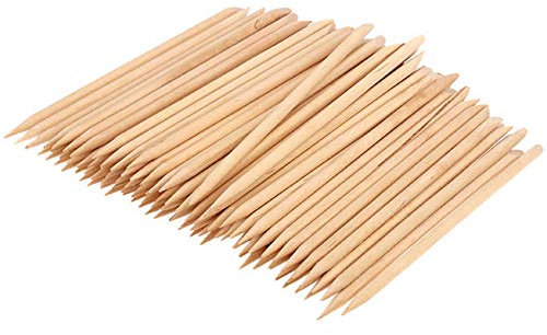 ccHuDE 200 palitos de madera naranja para uñas empujador de cutículas de madera removedor para manicura pedicura