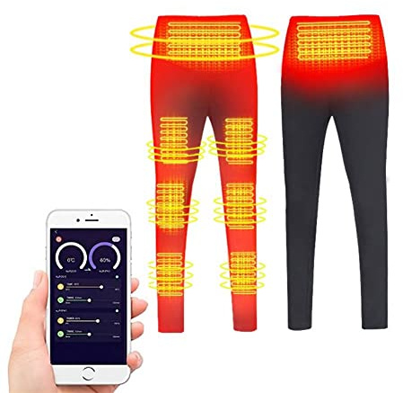 Heizhose für Herren Wiederaufladbare ​Elektrisch Beheizte Hose für Winter Wärmende Beheizbare Thermounterwäsche Hose mit APP-Steuerung Heizung 3 Temperatur für Indoor Outdoor Motorrad Ski Jagd,M