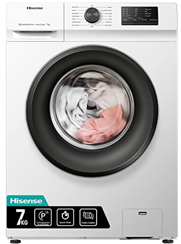 Hisense WFVC7012E - Lavatrice a Carica Frontale 7 Kg, 1200 rpm, 15 Programmi, Display LED, Programma Rrapido, Partenza Ritardata, Child Lock