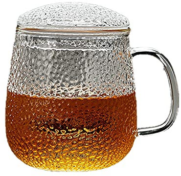 caihuashopping Wassergläser Hammered Gla 2-teilig Set 14 Unzen Glaswaren mit Deckel Haushalt klares Glas Weinglas Set Trinkglas