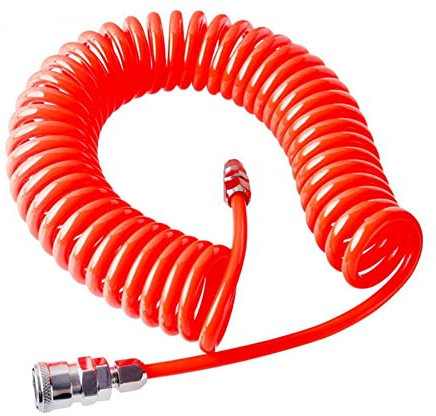 r2digital TUBO SPIRALE 8 Metri ARIA COMPRESSA in POLIETILENE 8mm x 5mm﻿ UNIVERSALE INNESTO RAPIDO per COMPRESSORE GONFIA RUOTE VERNICIATURA