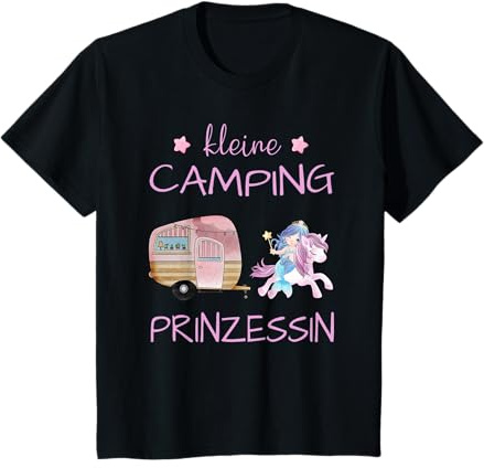 Kleine Camping Prinzessin - Einhorn Meerjungfrau Mädchen T-Shirt