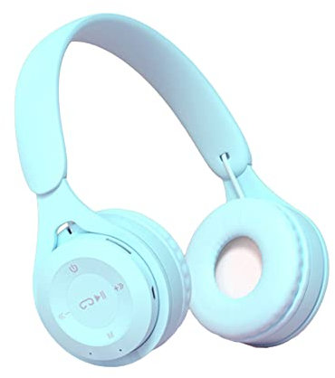Fiauli Y08 - Auriculares para juegos, estéreo HiFi inalámbrico Bluetooth con micrófono, compatible con Bluetooth 5.0 manos libres para llamadas sobre la oreja para deportes en casa, color azul
