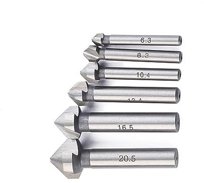 DOITOOL 6stücke Teiliges Set Aus Senkbohrer Und Entgratbohrer Aus Stahl Zum Entgraten Und Stanzen Von Löchern in Kunststoff Kupfer Aluminium Und Pvc-platten