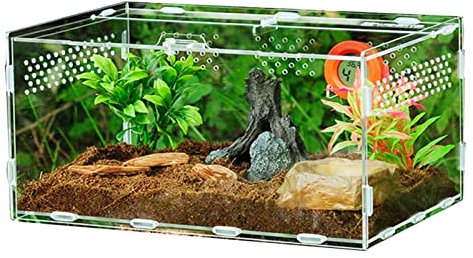 Moxeupon Reptilien-Zuchtbox Aus Acryl, Terrarium-Käfig, Tank Für Kleine Reptilien, Insekten, Zuhause Oder Büro