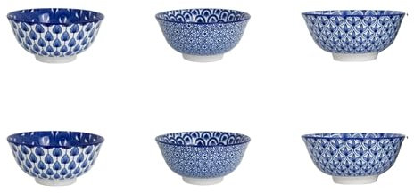 Artime - Lot de 6 Petits Bols, bols à Yaourt, à Sauce, Dessert, Ramequin en Porcelaine avec Imprimés, Vaisselle Elégante, Contenance 150ml, Adapté Lave-Vaiselle et Micro-onde