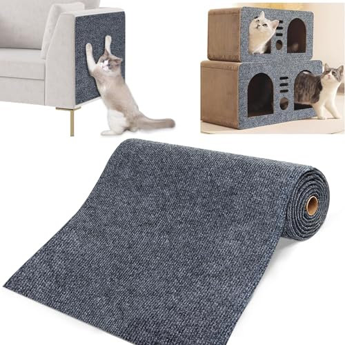 Katzen Kratzmatte Selbstklebend, 40×200cm Kratzbretter für Wand, Kratzschutz Sofa, Kratzteppich für Möbel Couch Wand Katzenturm Tür Schutz