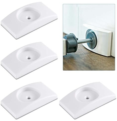 HonGien 4 Stück Wandschutz für Türgitter Baby Treppengitter Wandschutzpads Wand Saver für Sicherheit von Babys und Haustieren (Keine Schrauben erforderlich) (weiß, rechteckig)