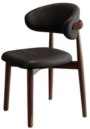 Farmhouse Esszimmerstühle aus Massivholz mit bequemer Rückenlehne und Kunstleder-Sitz, stabiler Armlehnstuhl für Küche/Esszimmer