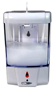 Dispensador automático de jabón para Pared, Fabricado en plástico, Sensor de Movimiento, Ideal para higiene en baños y cocinas.