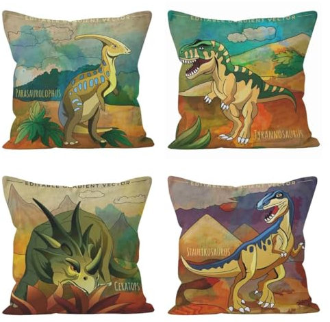 Nimvoya Lin Tapis de Souris Gamer Personnalisable Tapis de Clavier Manga 50x50cm, Dinosaure Jurassique Tapis de Souris Gamer Taille L Tapis de Bureau Antidérapant 4Pcs