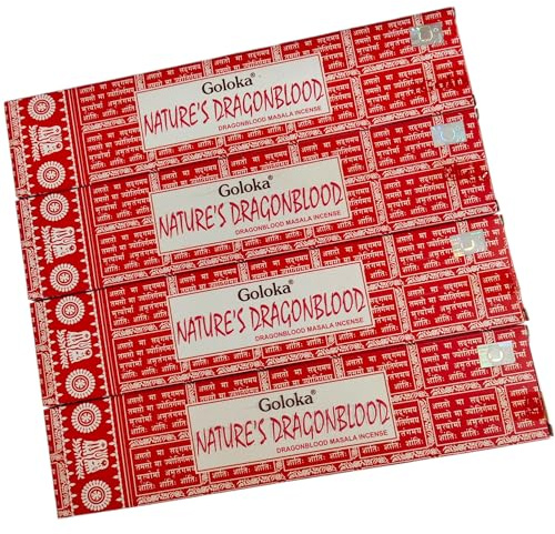 Goloka Nature's DragonBlood Räucherstäbchen, 15 g, 4 Packungen