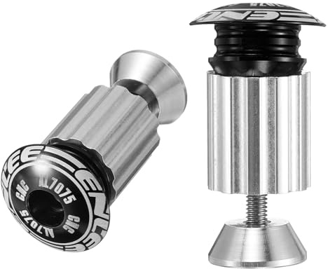 sourcing map Bike Handlebar End Plugs Aluminum Bar End Caps 18-20mm Adjustment Expanding Locking with Screw for MTB Road BMX Fixed Gear Bike, Black