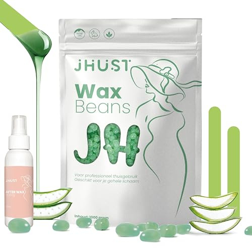 Heißwachs Perlen 1 kg – streifenfreies Warmwachs für Körper, Gesicht & Intimbereich, Waxing Bohnen zur Haarentfernung für empfindliche Haut (Aloe Vera Set)